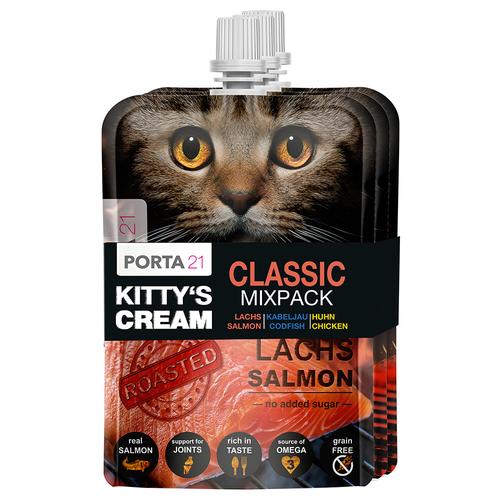 9 x 90 g (3 Sorten) Porta 21 Kitty's Cream Mixpack Nassfutter Katze