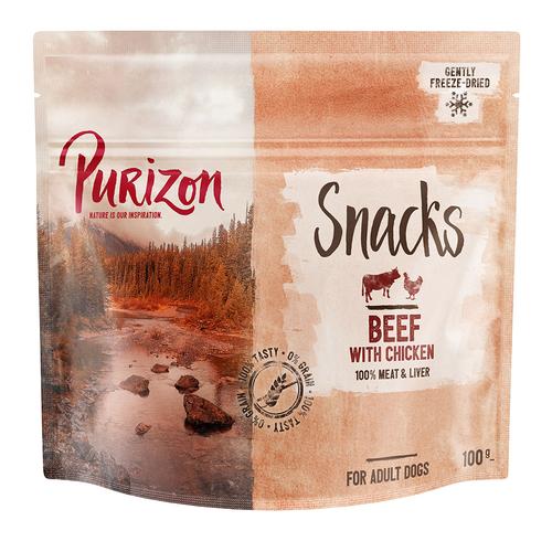 Purizon Snack Rind mit Huhn – getreidefrei – Sparpaket: 3 x 100 g