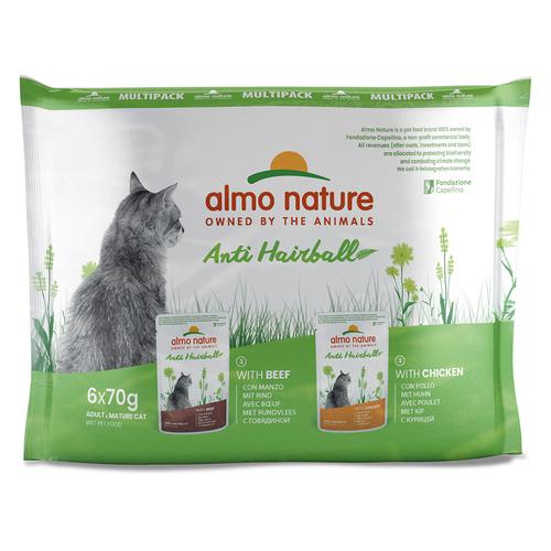 24x70g Almo Nature Holistic Anti Hairball Huhn&Rind Katzenfutter