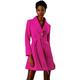 Allegra K Women's Shawl Collar Single Breasted Winter Long Belted Coat Rose Red 8