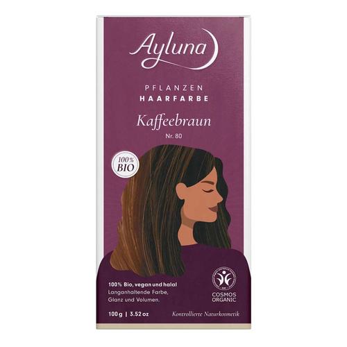Ayluna Naturkosmetik – Haarfarbe – Nr.80 Kaffeebraun Pflanzenhaarfarbe 100 g