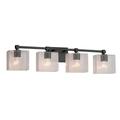 Justice Design Group Fusion - Tetra 31 Inch 4 Light Bath Vanity Light - FSN-8424-55-SEED-MBLK