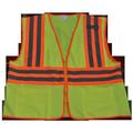 Petra Roc LV2-CB2-2X-3X Safety Vest Ansi Class Ii Lime Solid Contrast Binding 2 2X & 3X