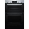 Bosch MHA133BR0B Serie 2 Built-in Double Oven with EcoClean Direct, 3D Hotair and LED display, Stainless steel