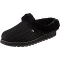 Skechers Damen Keepsakes - Ice Angel Low-Top Slipper, Black Cable Knit Sweater Faux Fur Trim, 41 EU