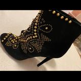 Zara Shoes | Almost Brand New Stylish Heels By Zara Woman | Color: Black/Gold | Size: 7