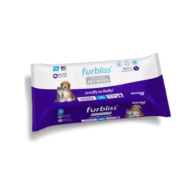 Vetnique Labs Furbliss Pet Wipes Cleansing & Deodorizing Hypoallergenic Paw & Body Dog & Cat Wipes, Unscented, 100 count