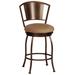 Lark Manor™ Amareona Swivel Bar & Counter Stool Upholstered/Metal in Brown | 45.5 H x 16.5 W x 16.5 D in | Wayfair D536909E96BB42FB97D1AC6AB3B4092C