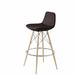 Brayden Studio® Shinn Counter & Bar Stool Upholstered/Leather/Metal/Faux leather in Brown | 33 H x 16 W x 22 D in | Wayfair