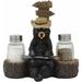 Trinx Jumah Western Papa Bear Salt & Pepper Shaker Set Acrylic in Black/Brown | 6.25 H x 6.5 W x 3.5 D in | Wayfair