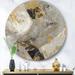 East Urban Home 'Glam Gold Desert Neutral' - Painting Print on Metal Circle in Gray | 11 H x 11 W x 1 D in | Wayfair