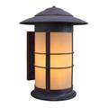 Arroyo Craftsman Newport 1-Light Outdoor Wall Lantern Glass/Metal in Black/Brown | 17.88 H x 13.75 W x 14.75 D in | Wayfair NS-14LM-AC