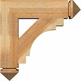 Ekena Millwork Merced Arts & Crafts Bracket Wood in Brown | 22"H x 3.5"W x 30"D | Wayfair BKT04X22X30MRC03SWR