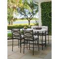 Tommy Bahama Outdoor Pavlova 5 - Piece Dining Set w/ Sunbrella Cushions Stone/Concrete/Metal in Black/Gray/White | 42 H x 62 W x 30 D in | Wayfair