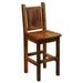 Fireside Lodge Barnwood Bar & Counter Stool Wood/Upholstered/Leather/Genuine Leather in Black | 48 H x 19 W x 21 D in | Wayfair