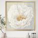 The Twillery Co.® White Serene Peony - Print on Canvas Canvas, Cotton in White/Yellow | 30 H x 30 W x 1 D in | Wayfair