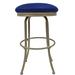 Winston Porter Podington Swivel Counter & Bar Extra Tall Stool Upholstered/Metal in Blue/Brown | 44 H in | Wayfair A4BD79D749A547AB921307C9BFD8AD8C
