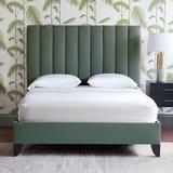 Eastern Accents Kyler Tufted Low Profile Standard Bed Upholstered/Velvet in Green/White | 58 H x 64 W x 86 D in | Wayfair 7W-UBQ01F-PE