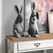 Kunkel Rabbit 2 Piece Figurine Set Cement in Gray Laurel Foundry Modern Farmhouse® | 15.25 H x 6.75 W x 5.5 D in | Wayfair