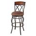 Red Barrel Studio® Hughey Swivel Bar & Counter Stool Upholstered/Metal in Black/Brown | 39.5 H x 16.5 W x 16.5 D in | Wayfair