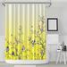 World Menagerie Robinett Flower Birds Single Shower Curtain + Hooks Polyester in Yellow/Brown | 72 H x 72 W in | Wayfair