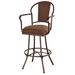 Red Barrel Studio® Hoyos Swivel Bar & Counter Stool Upholstered/Metal in Black/Brown | 41.5 H x 16.5 W in | Wayfair