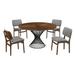 Corrigan Studio® Schoonmaker 5 - Piece Dining Set Wood/Upholstered/Metal in Brown | Wayfair 2DE9923CBB404598AF5D238F8966A5B0