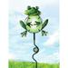 Rosalind Wheeler Isabeau Frog Garden Stake Glass/Metal | 28 H x 7 W x 0.75 D in | Wayfair B33D2FDDC7F844FBBE0AE813FA21F072