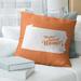 East Urban Home Sweet Pillow Polyester/Polyfill/Leather/Suede in Orange | 14 H x 14 W x 3 D in | Wayfair 68CA11BD2A7E4591B4F5D1E8CFCA9A51