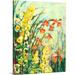 Red Barrel Studio® Noleen My Secret Garden' Painting Print on Canvas in Green/Red/Yellow | 30 H x 24 W x 1.25 D in | Wayfair