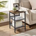 17 Stories Mayville End Table w/ Storage Wood/Metal in Brown | 21.7 H x 15.7 W x 15.7 D in | Wayfair 7B062184B94C4243910FF2711E47D291