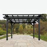 Highwood USA Bodhi Plastic Pergola in Black | 96 H x 144 W x 144 D in | Wayfair AD-PGLA1212-BKE