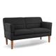 CAVADORE 2,5-Sitzer Küchensofa Kira / Sitzbank für Küche, Esszimmer oder Wohnküche inkl. Armteilverstellung / Leichte Fleckenentfernung dank Soft Clean / 168 x 94 x 81 / Flachgewebe: Schwarz