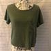 American Eagle Outfitters Tops | American Eagle Soft & Sexy Plush Tee | Color: Green/White | Size: S