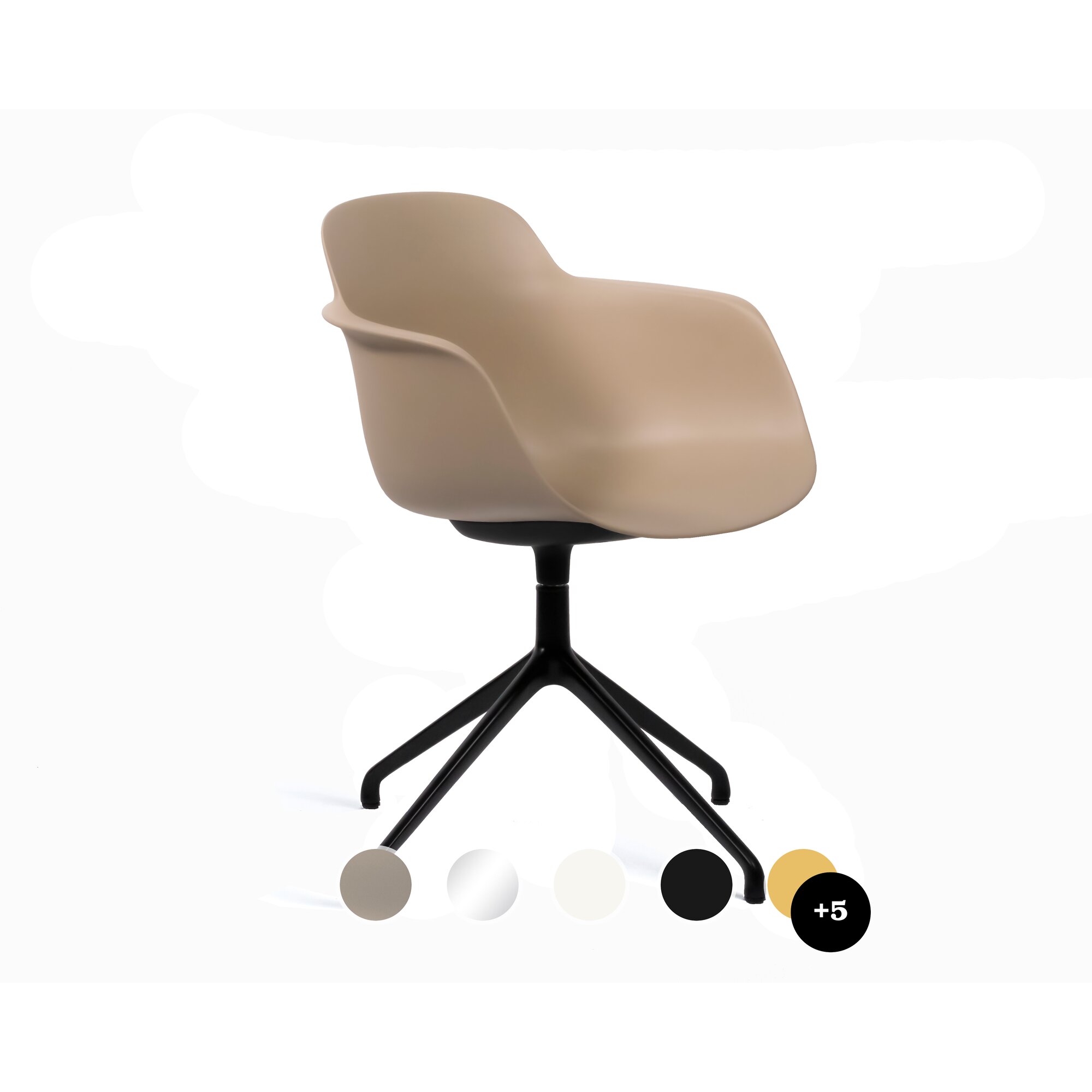 infiniti »SICLA« 4 Star Designer-Drehstuhl AL31 Schwarz matt lackiert / IR8022 schwarz