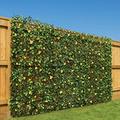 CHRISTOW Expanding Artificial Trellis Fake Leaf Yellow Flower Hedge Garden Privacy Screening 1m x 2m (Pack of 4)