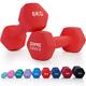 Core Balance 6kg Dumbbell Pair Hex Weight Neoprene Coated Cast Iron Strength Training (Red)