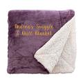 aztex Personalised Soft and Fluffy Sherpa Style Fleece Blanket, Bed Throw, Reversible, 140cm x 180cm, Personalised with a Message of Your Choice - Lavender with Cream Reverse
