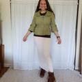 Anthropologie Jackets & Coats | Anthropologie Green Wool Ruffled Jacket Blazer | Color: Green | Size: 4