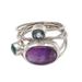 Beautiful Accompaniment,'Amethyst and Blue Topaz Cocktail Ring from Bali'