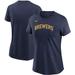 Women's Nike Navy Milwaukee Brewers Wordmark T-Shirt