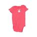 Carter's Short Sleeve Onesie: Pink Bottoms - Size 3 Month