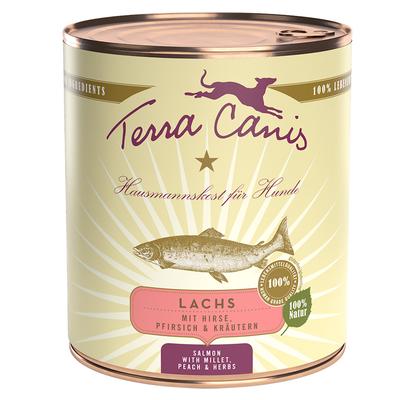 6x800g Terra Canis Lachs mit Hirse, Pfirsich und Kräutern Hundefutter nass
