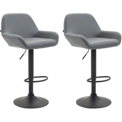2er Set Barhocker Braga Kunstleder grau schwarz Image