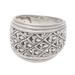 Intricate Pattern,'Patterned Sterling Silver Band Ring Crafted in Bali'