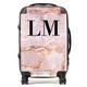 Personalised Suitcase easyJet 45x36x20 Cabin Carry On Hand Luggage Approved for Over 100 Airlines British Airways, Ryanair | Add Your Initials Name (Natural Pink Marble, Mini Cabin (44x31x20cm)