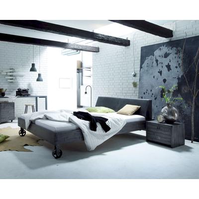 Hasena Factory-Line Massivholzbett Loft Rena/Road 160x200 cm / Akazie Vintage grau Image