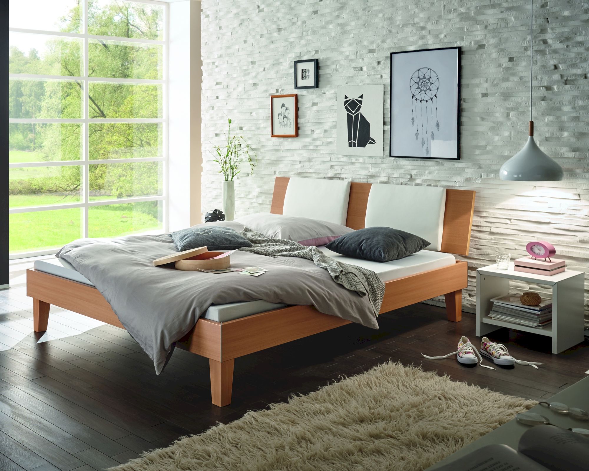 Hasena Movie-Line Bett Star Juve/Orva 120x200 cm / Walnuss HN