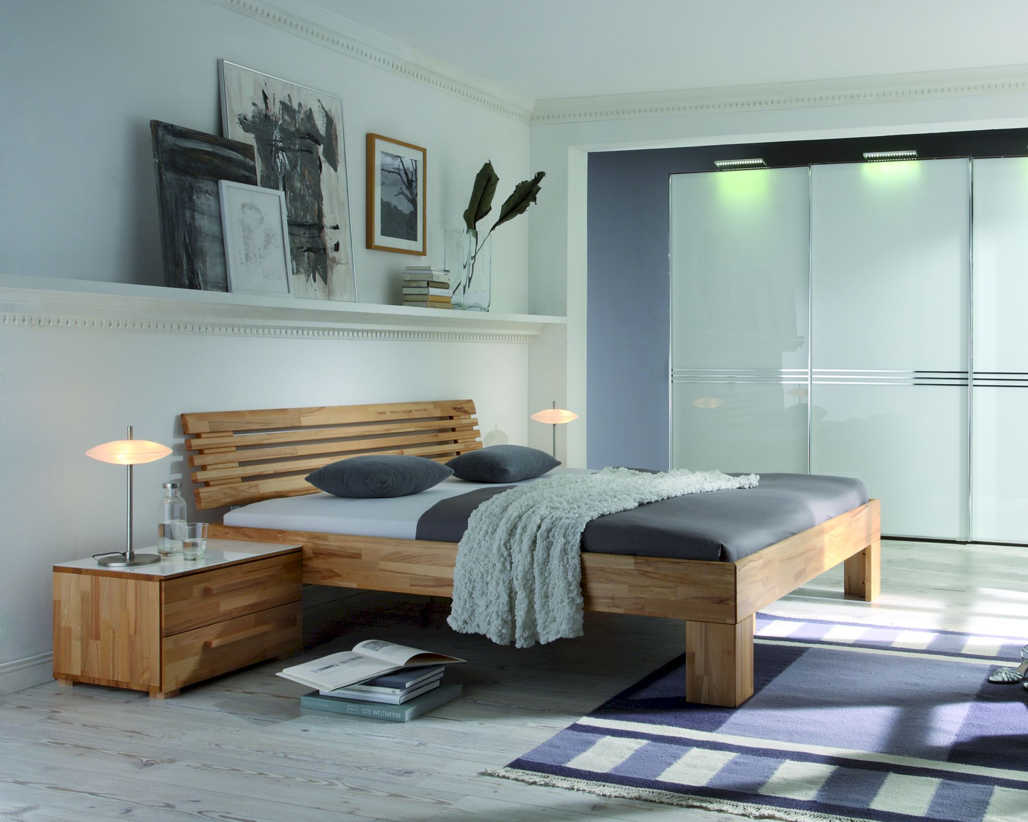 Hasena Wood-Line Massivholzbett Premium Massa/Litto 160x200 cm Buche natur 20 cm Image