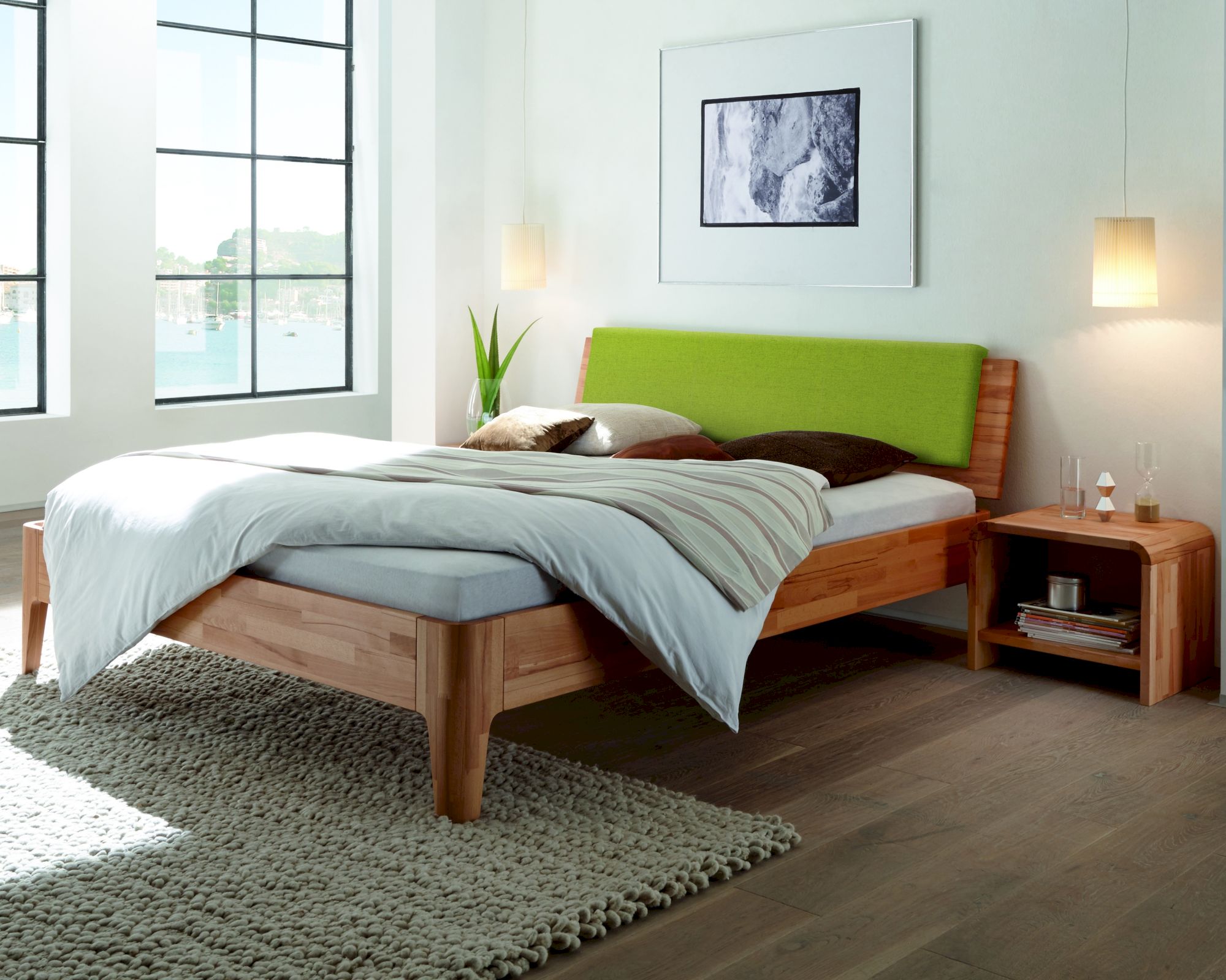 Hasena Fine-Line Massivholzbett Syma Xylo/Varus 120x200 cm / Kernbuche natur, geölt